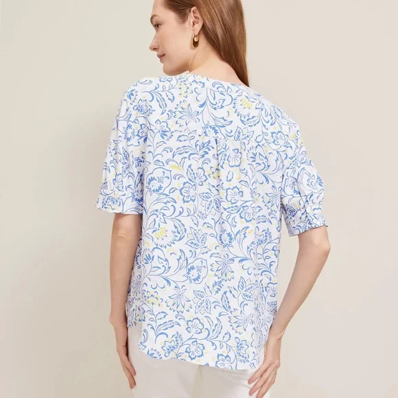 NWT Ann Taylor Paisley Floral Half Sleeve Shirt - Picture 3 of 3